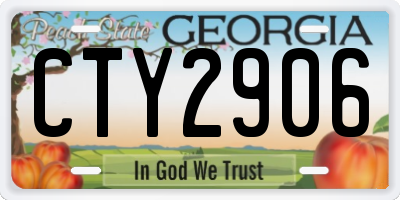 GA license plate CTY2906