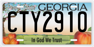 GA license plate CTY2910