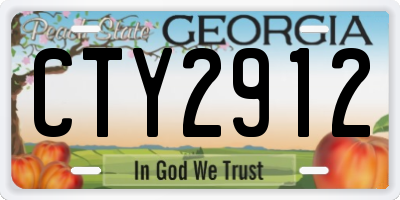 GA license plate CTY2912