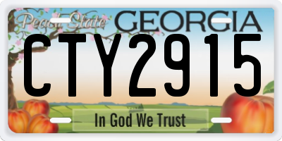 GA license plate CTY2915