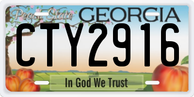 GA license plate CTY2916
