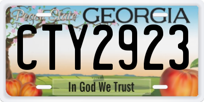 GA license plate CTY2923