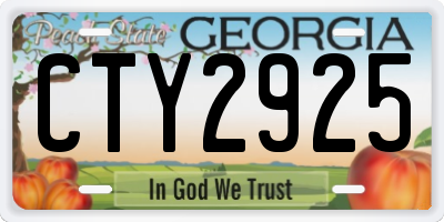 GA license plate CTY2925