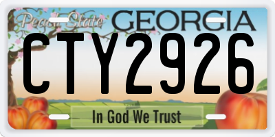 GA license plate CTY2926