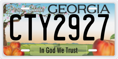 GA license plate CTY2927