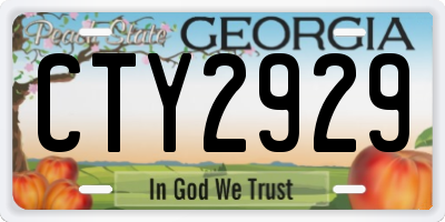 GA license plate CTY2929