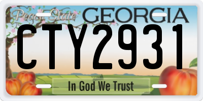 GA license plate CTY2931