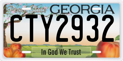 GA license plate CTY2932