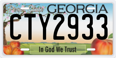 GA license plate CTY2933