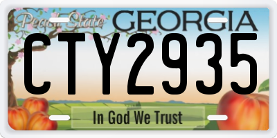 GA license plate CTY2935