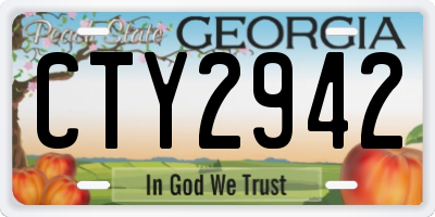 GA license plate CTY2942