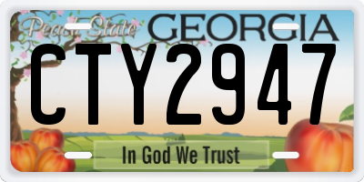 GA license plate CTY2947