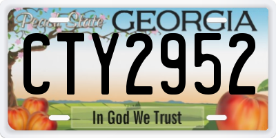 GA license plate CTY2952