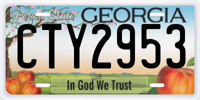 GA license plate CTY2953