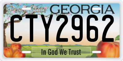 GA license plate CTY2962