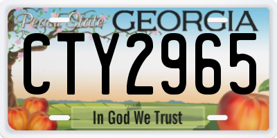 GA license plate CTY2965
