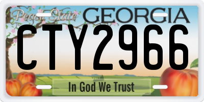 GA license plate CTY2966