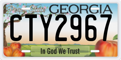 GA license plate CTY2967