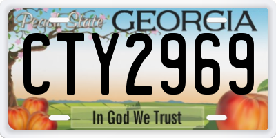 GA license plate CTY2969