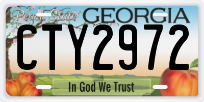 GA license plate CTY2972