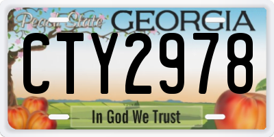 GA license plate CTY2978