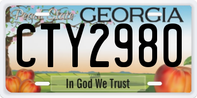 GA license plate CTY2980