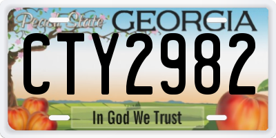 GA license plate CTY2982