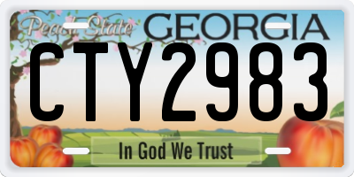 GA license plate CTY2983