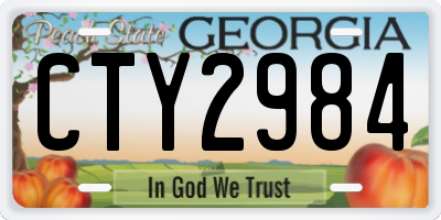 GA license plate CTY2984