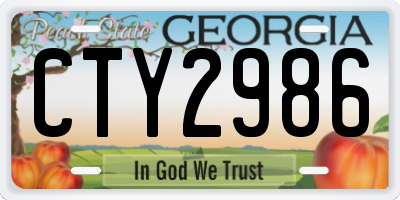 GA license plate CTY2986