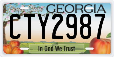 GA license plate CTY2987