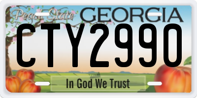 GA license plate CTY2990