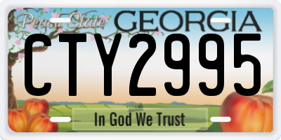 GA license plate CTY2995