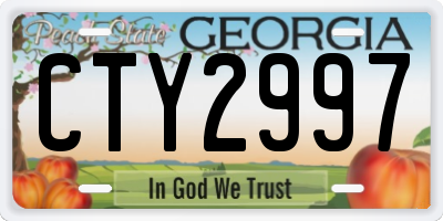 GA license plate CTY2997