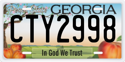 GA license plate CTY2998
