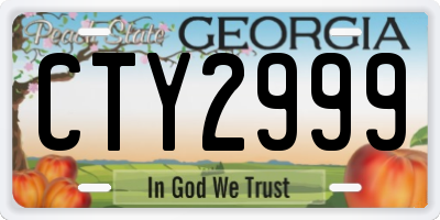 GA license plate CTY2999