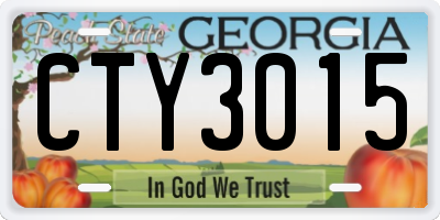 GA license plate CTY3015