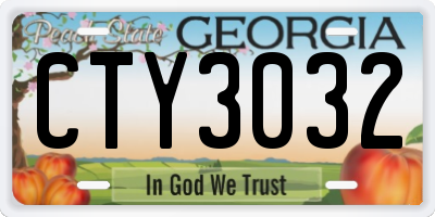 GA license plate CTY3032