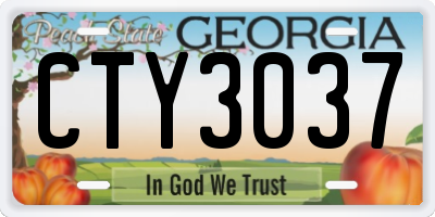 GA license plate CTY3037