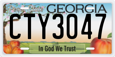 GA license plate CTY3047