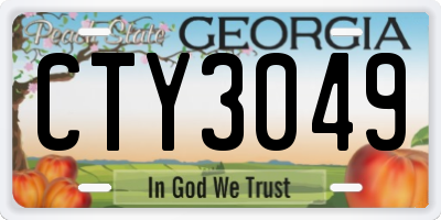 GA license plate CTY3049