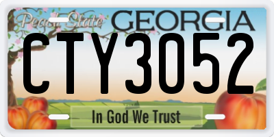 GA license plate CTY3052