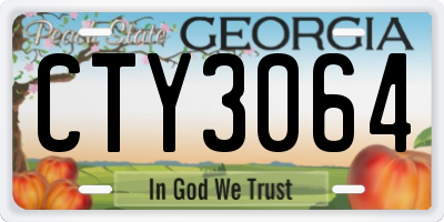 GA license plate CTY3064