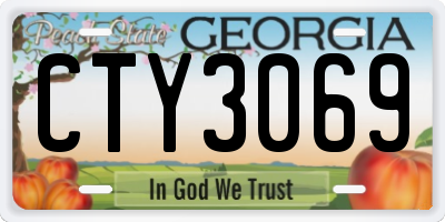 GA license plate CTY3069