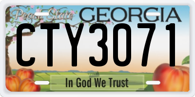 GA license plate CTY3071