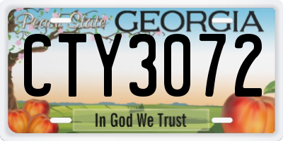 GA license plate CTY3072