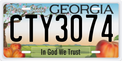 GA license plate CTY3074
