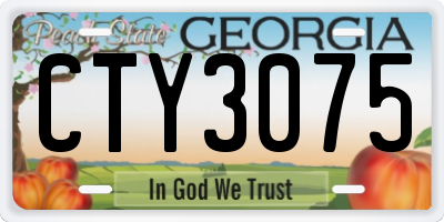 GA license plate CTY3075