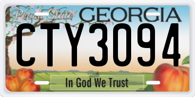 GA license plate CTY3094
