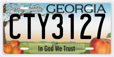 GA license plate CTY3127